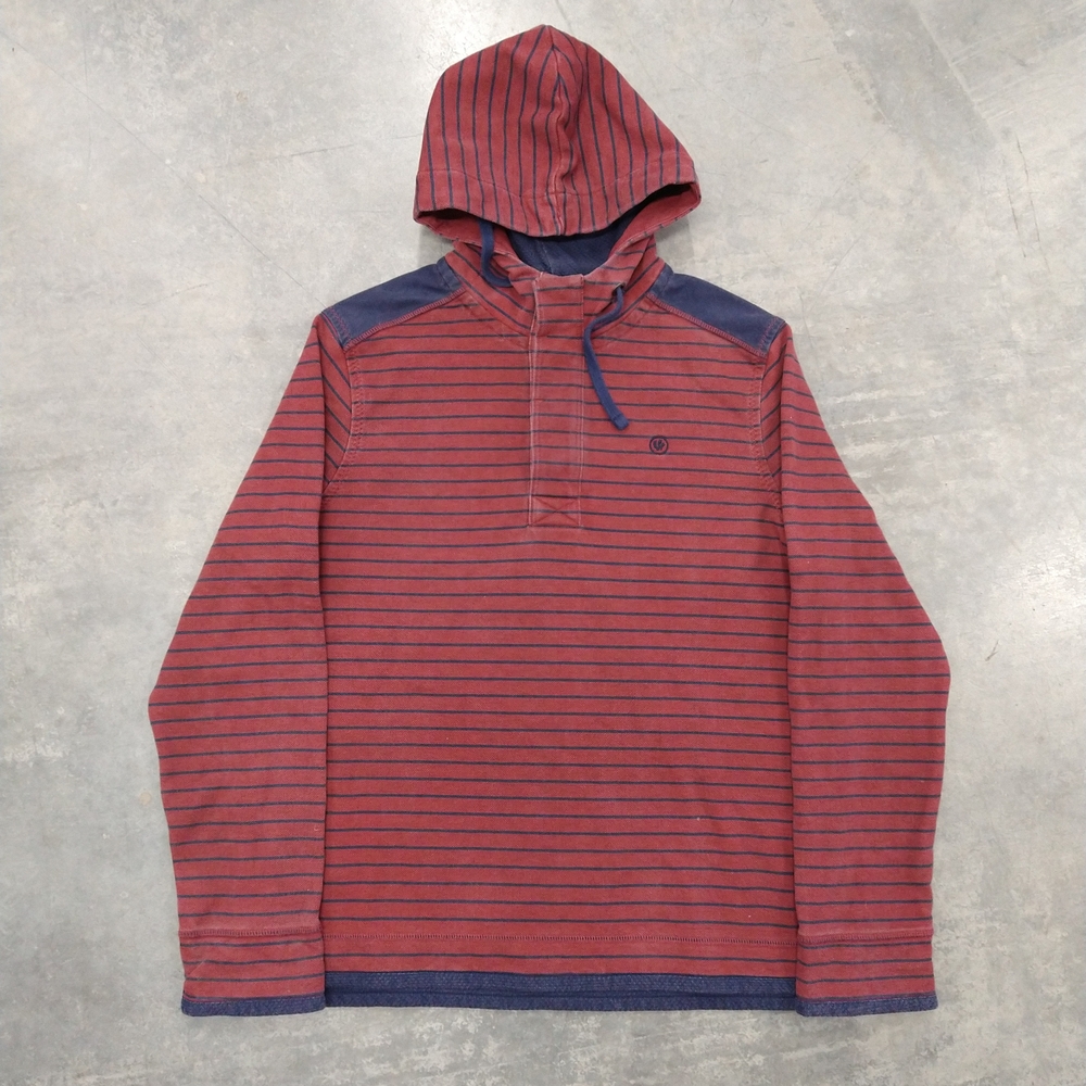 Fat Face Red and Navy Striped Hoodie L Measurements